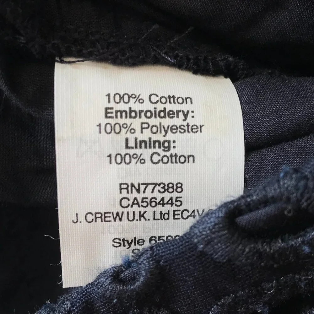 J.Crew | Navy Pinwheel Floral Eyelet Cafe Capri Pants 4